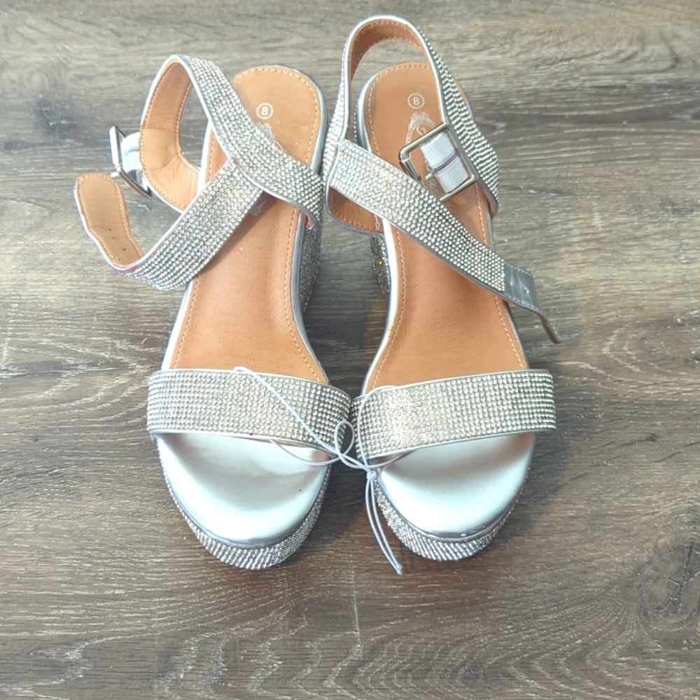 Sexy Diamond silver platforms